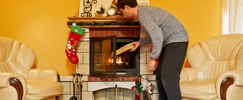 Rusted Metal Fireplace Restoration in Olean, New York